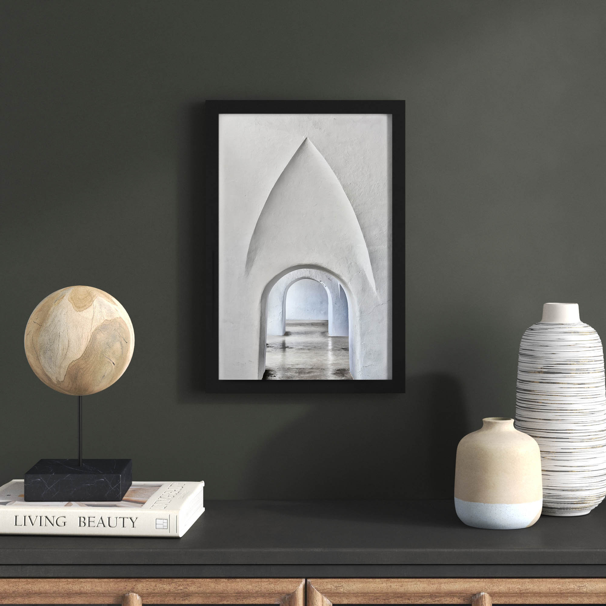 Through Old San Juan by Golie, 33" H x 23" W, Black Framed