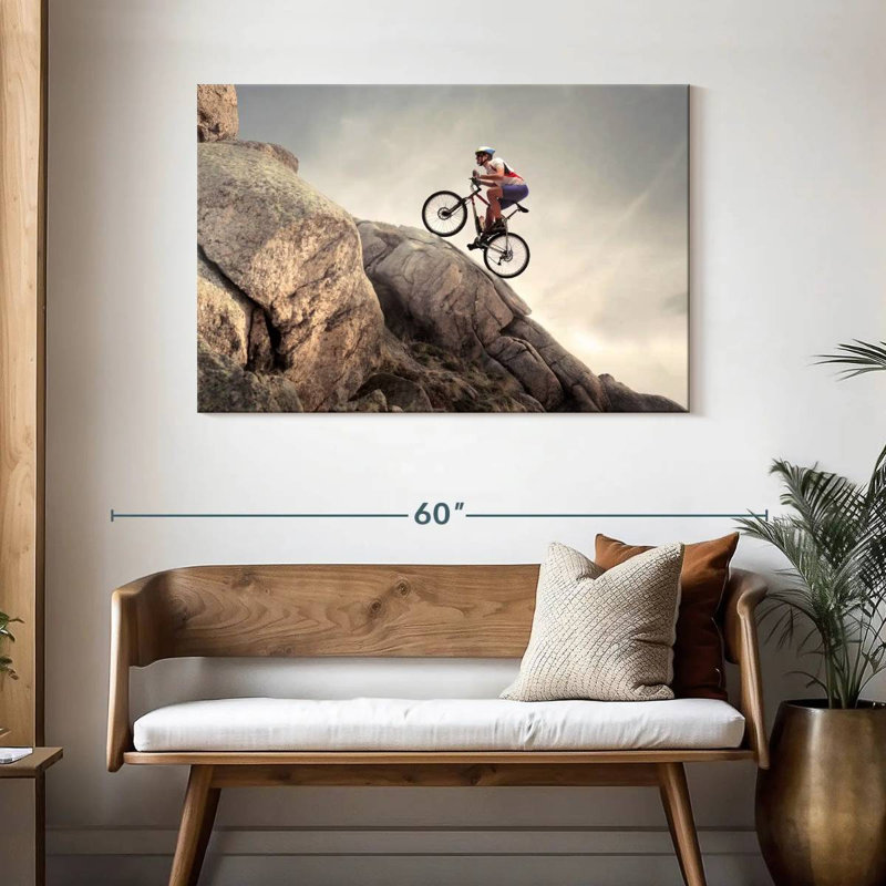 Rocky uphill cycling Sireci, H 30 po x l 45 po