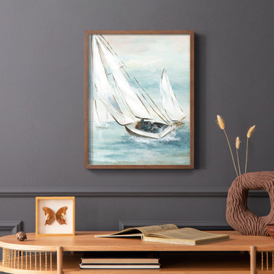 «Catching Wind», reproduction encadrée - bois massif
