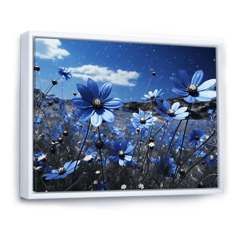 Sapphire Meadow II - impression, H 34 po x l 44 po, Cadre flottant blanc