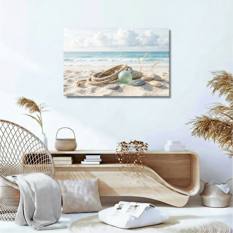 «Beach Scene», reproduction d'art sur toile, ensemble de 1, H 28 po x l 40 po, Toile tendue