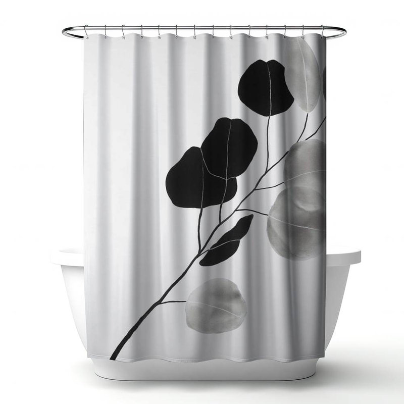 Floral – Polyester Shower Curtain, Dye Sublimation Print, 71" W × 74" L