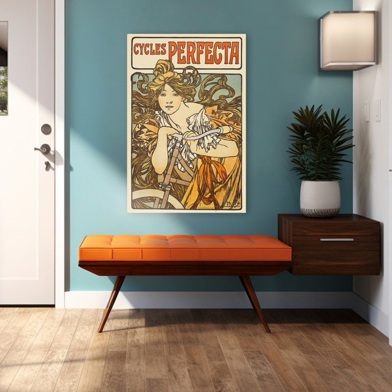 Cycles Perfecta, 1902 - Publicité rétro pour musée, Art nouveau, H 48 po x l 32 po