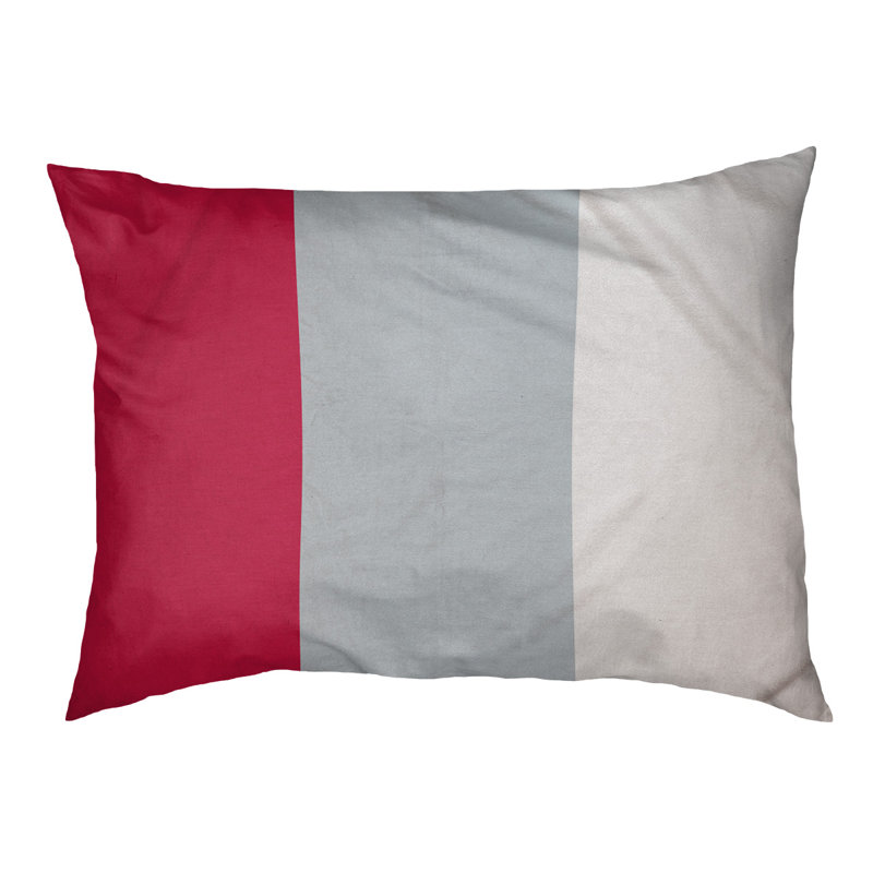 Coussin rectangulaire designer New York Bronx, Grand (L 40 po x l 50 po), Rouge / argent / blanc