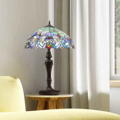 24.5" H Marlowe Multicolor Tiffany-Style Stained Glass Table Lamp - 
