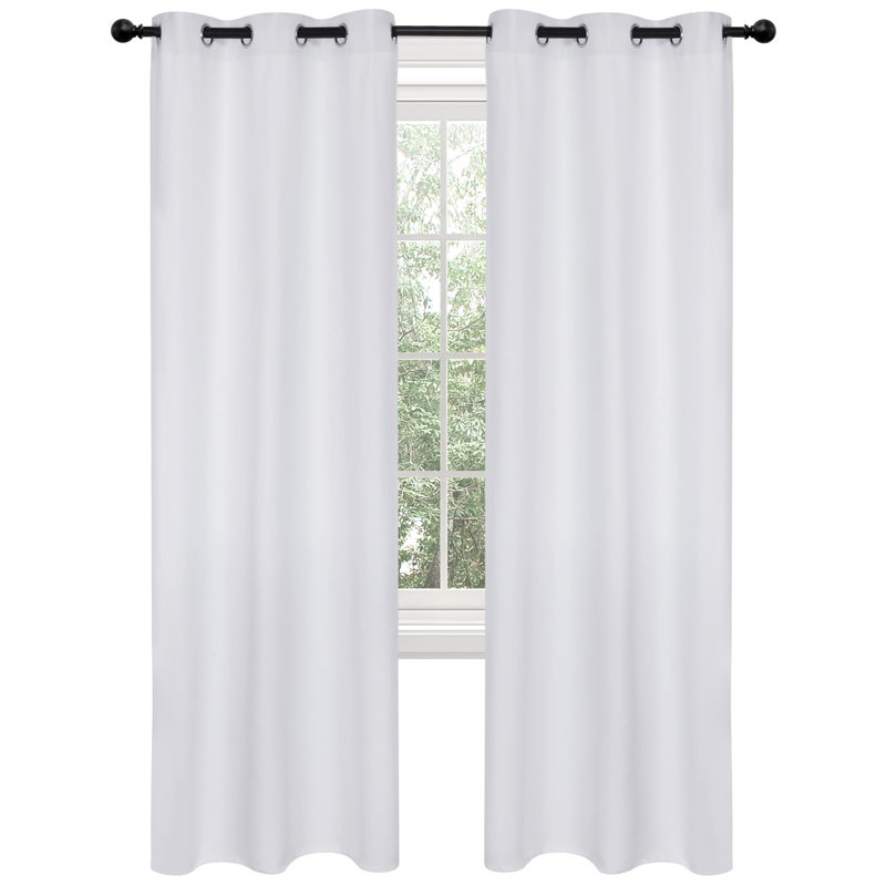 Thermal Insulated Room Darkening Grommet Curtain Panels (Set of 4), 42" W x 84" L, Off White
