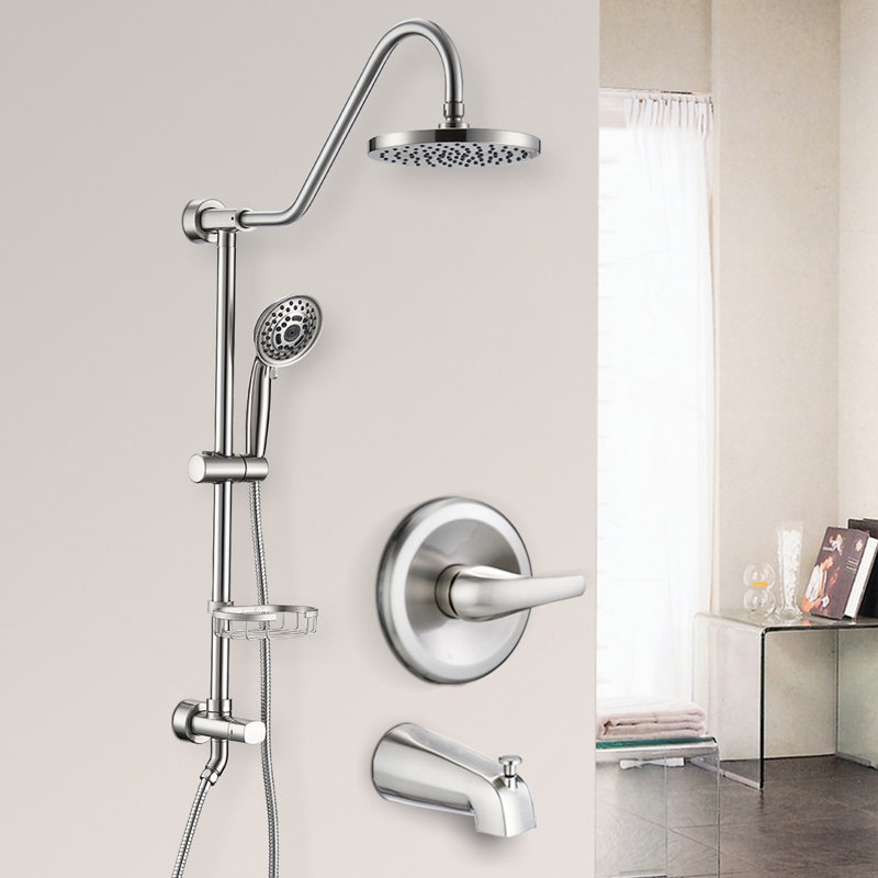 Ensemble de douche avec 2 pommes de douche et 5 jets d'eau pour la salle de bain moderne