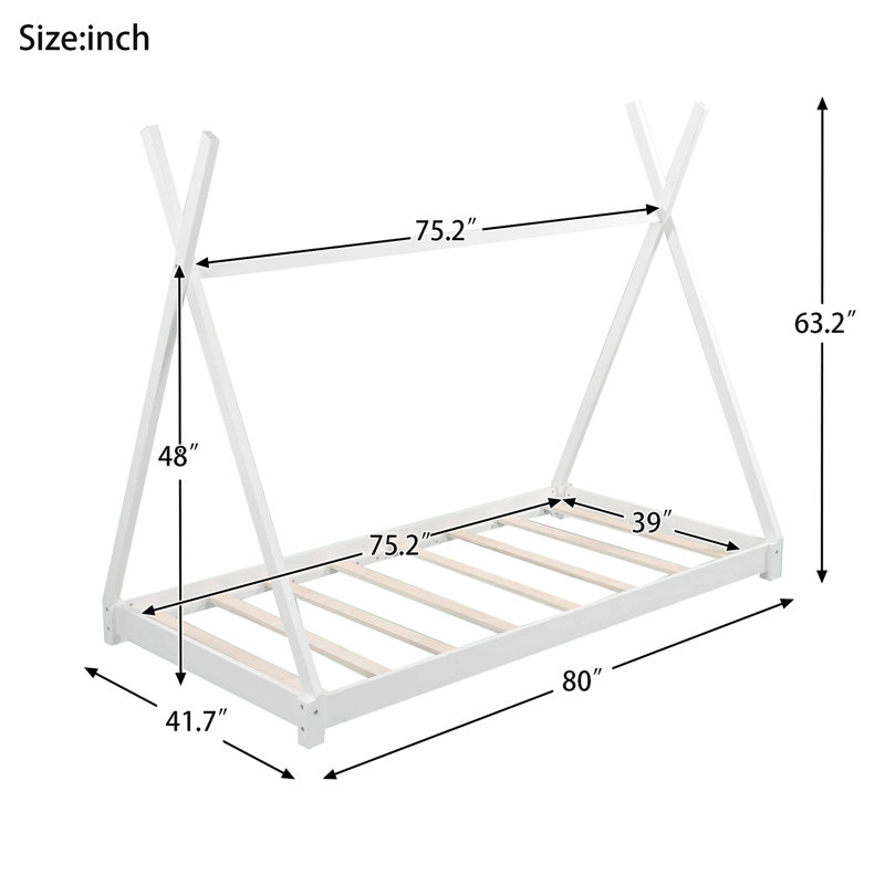 House Platform Bed With Triangle Tructure