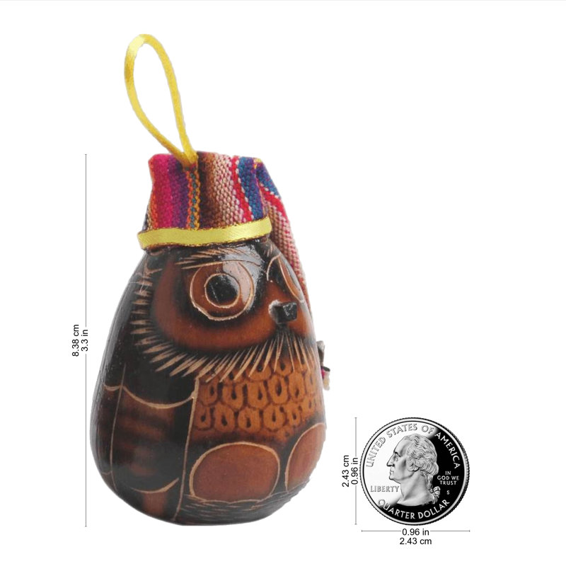 Ornement en forme de chapeau de owls séché mate gourde