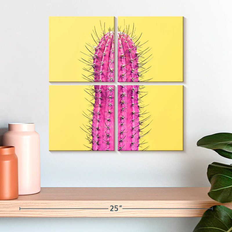 Spiny Pink Cactus, 18" H x 18" W