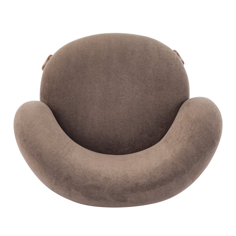 Fauteuil à oreilles sans accoudoirs, Marron foncé