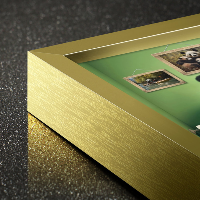 " Bathroom Animal ", 23.75" H x 15.75" W x 1.34" D, Gold Framed