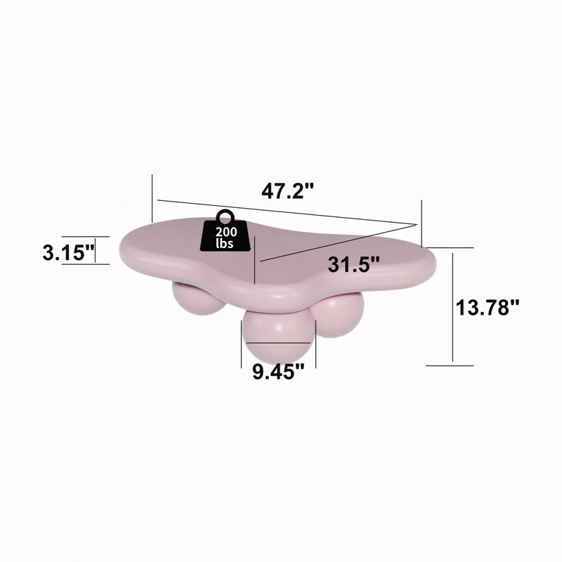 Pieds 47 po, table basse pour le salon