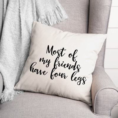 Black And White Typography Collection Throw Pillow