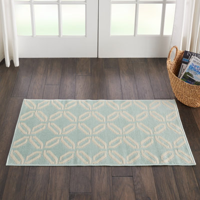 Garnier Geometric Aqua/Turquoise/Blue Area Rug