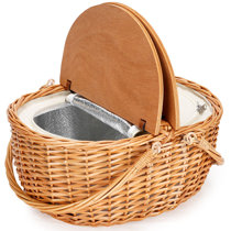 Insulated Picnic Basket for Adult Folding Container Store 42x23x23cm