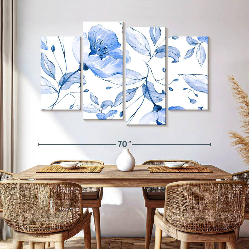Harnek Blue Spring Flowers, 42" H x 68" W