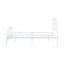 Lit en métal grand format de style contemporain avec prise USB prête à accueillir un matelas sur la tête de lit avec structure en métal au fini blanc-605501106
