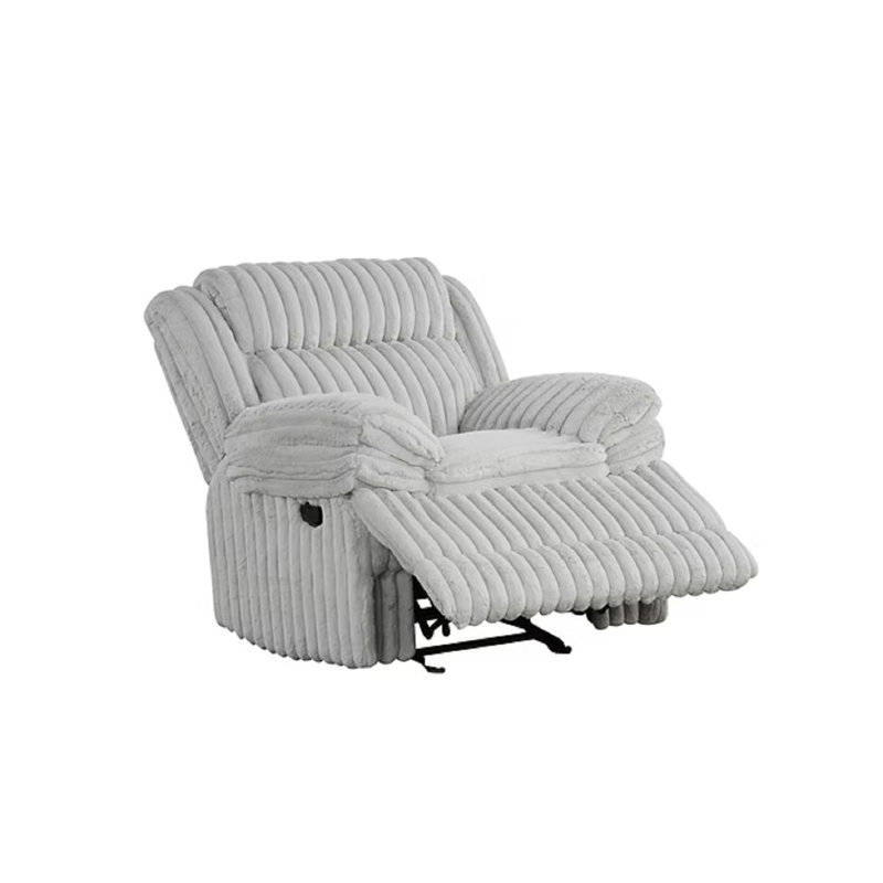 Ensemble de canapé inclinable en tissu Fazeley, Mélange de coton gris