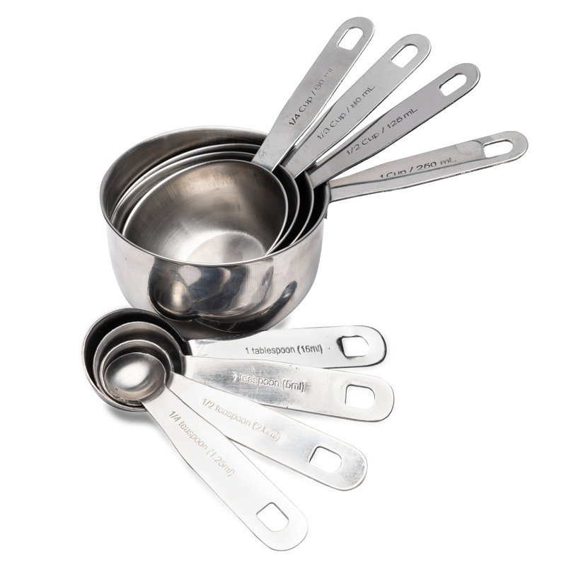 Lexi Home 8 -Piece Stainless Steel Measuring Cup And Spoon Set