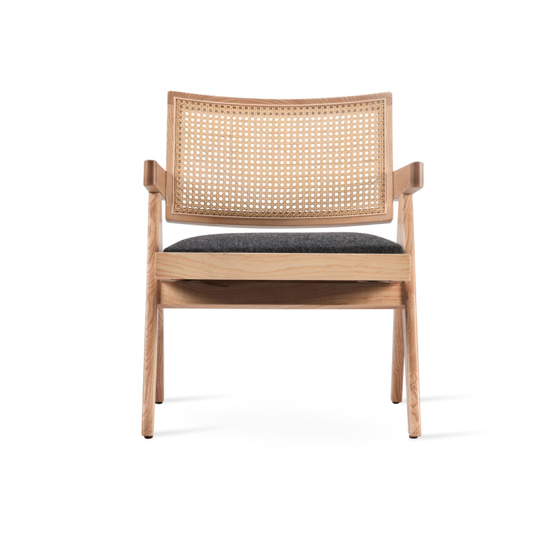 Fauteuil en osier Pierre J, Gris foncé, Frêne naturel