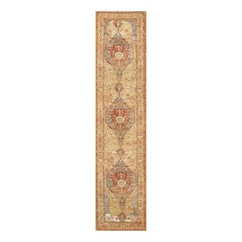 Indoor/Outdoor Traditional Area Rug, Runner 2'7" x 12'