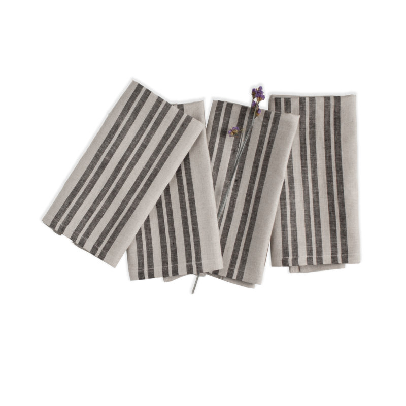 Serviettes de table en lin D'Moksha Homes, Gris