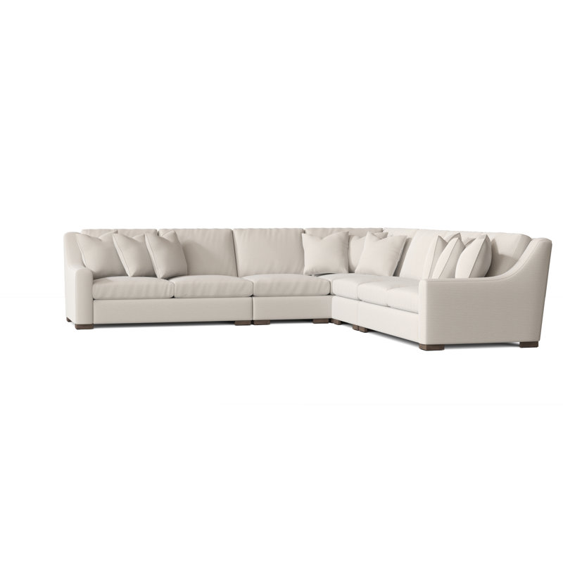 Germain 140" Wide Symmetrical Down Cushion Corner Sectional, Antique Gold, Cream Chenille 1345-002