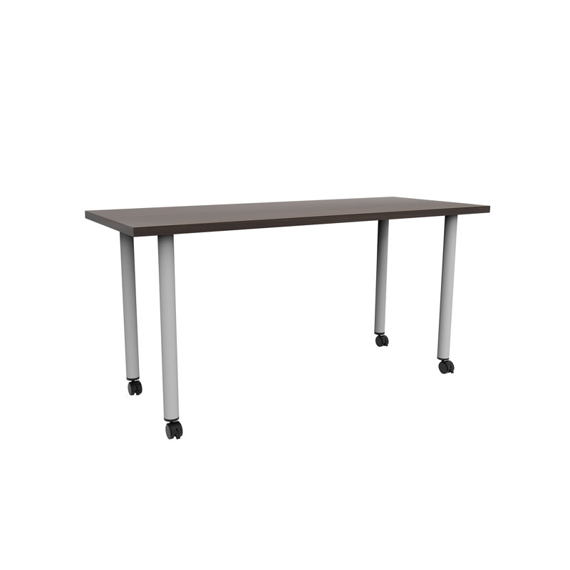 Table multi-usage avec pieds et roulettes Jurni, H 29,50 po x L 60 po, Gris foncé