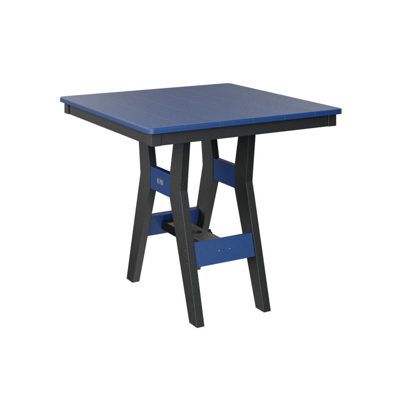 Harbor Outdoor Square Dining Table, 30.37" H x 33" W x 33" D, Black, Pacific Blue