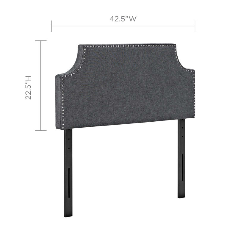 Tête de lit double en vinyle Laura, Simple, Grey Performance Velvet