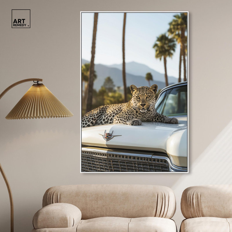 Art Remedy, toile d'art moderne tigre moderne, H 37 po x l 25 po, Cadre flottant blanc