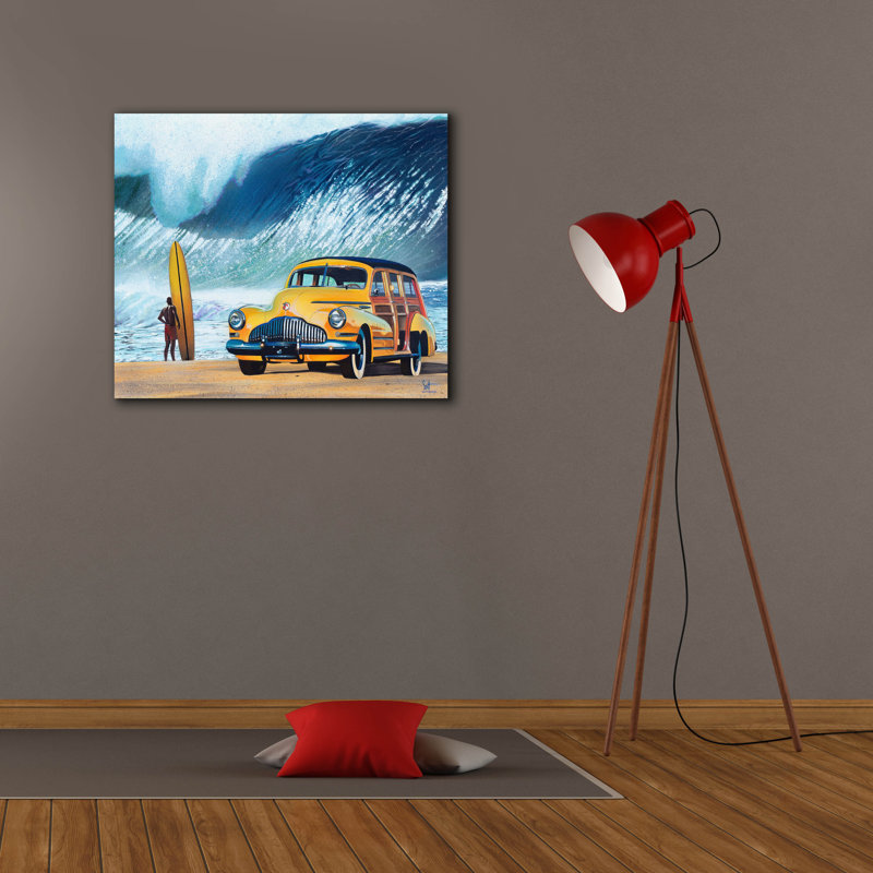 «Buttercup Buick» par Scott Westmoreland, art mural sur toile, H 26 po x l 30 po x P 1,5 po