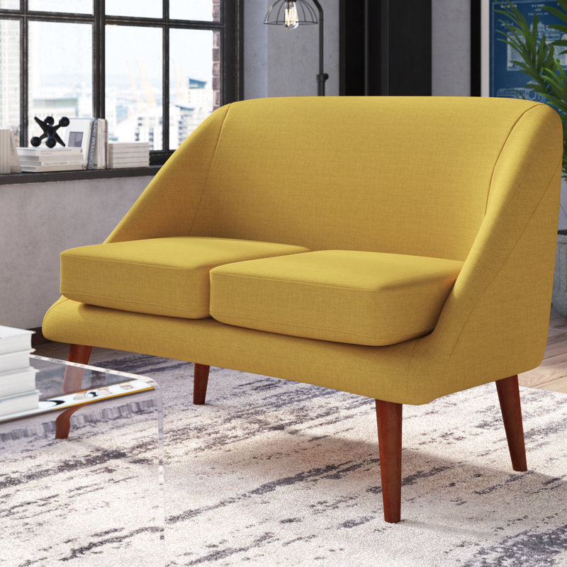 Kalum Upholstered 49.2'' Loveseat, Naples Yellow