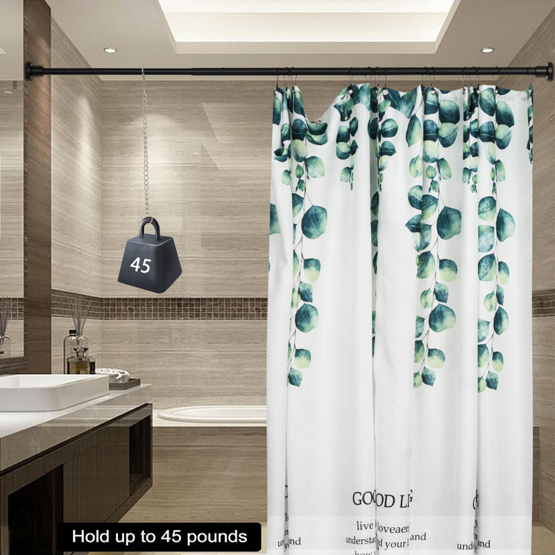 Tringle de douche robuste, tringle de rideau de douche réglable, extensible 47-84 pouces, tringle de douche à fixation permanente, acier inoxydable antirouille pour rideau de fenêtre et garde-robe