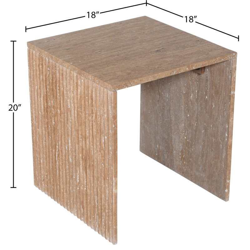 Table de bout Jaloni, Travertin beige