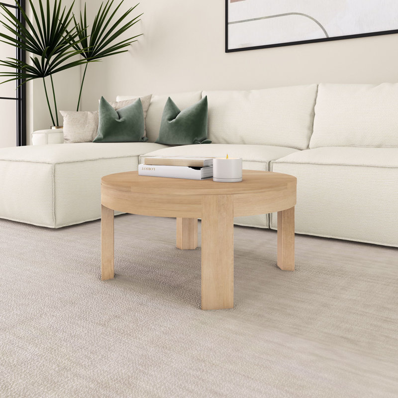 Table basse ronde Valletta Contour (30 po x 30 po / 762 mm x 762 mm), Blond