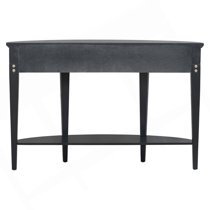 Modern Curved Console Table Sofa Table With 3 Drawers And 1 Shelf For Hallway, Entryway, Living Room, Black