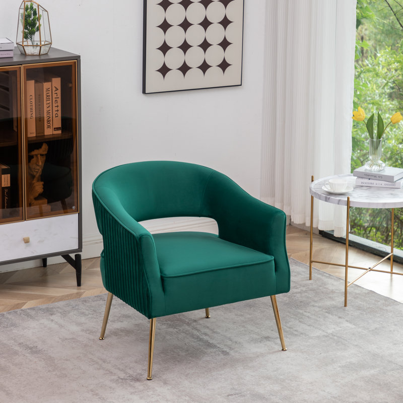 Chynna Velvet Armchair, Dark Green Velvet