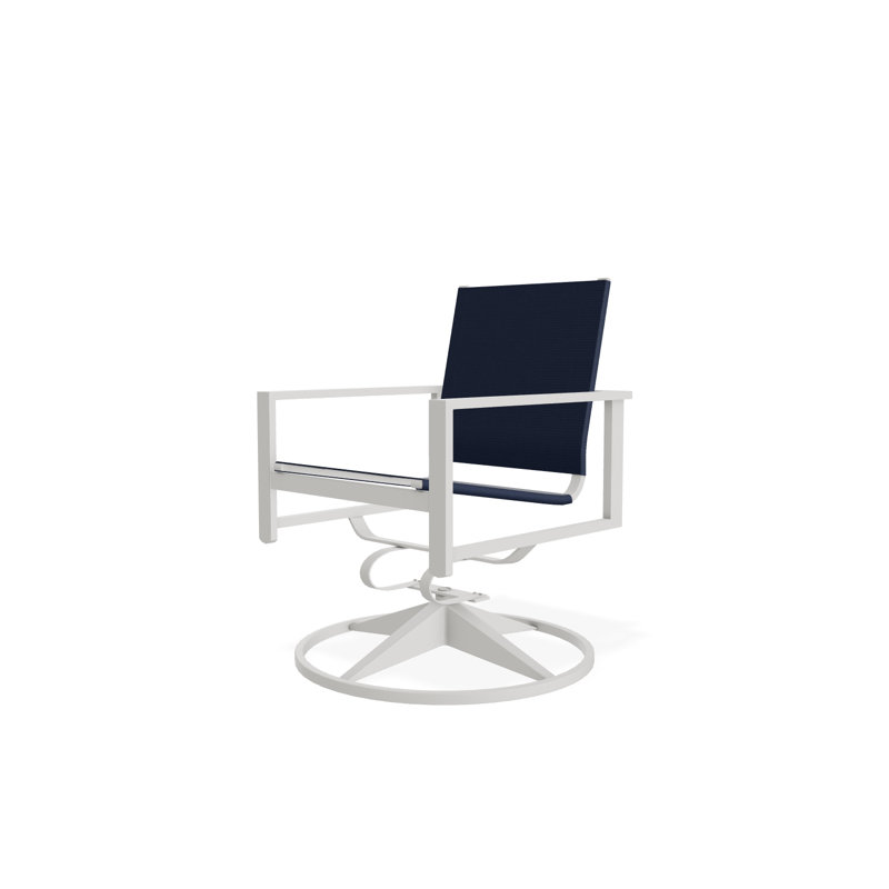 Tribeca Sling Swivel Rocker, Snow, Navy 13D Sunbrella®