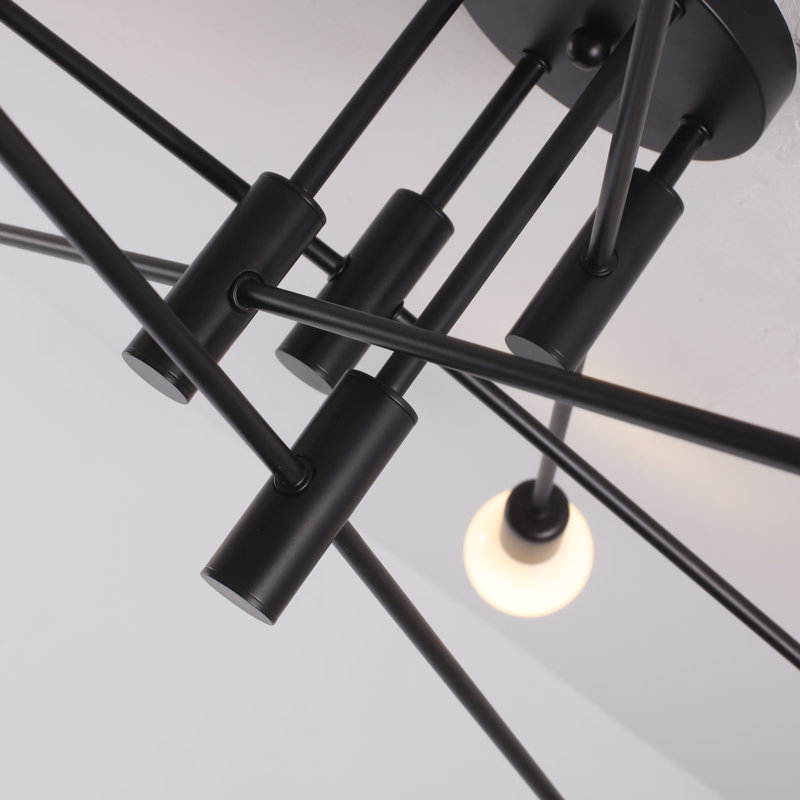 Coblitz 8 - Light 31.9" Dimmable Sputnik Sphere Semi Flush Mount, Black