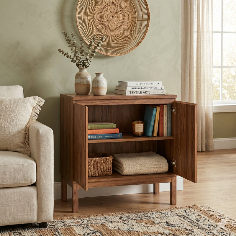 Marteen Cabinet Fluted Door, Terra Oak