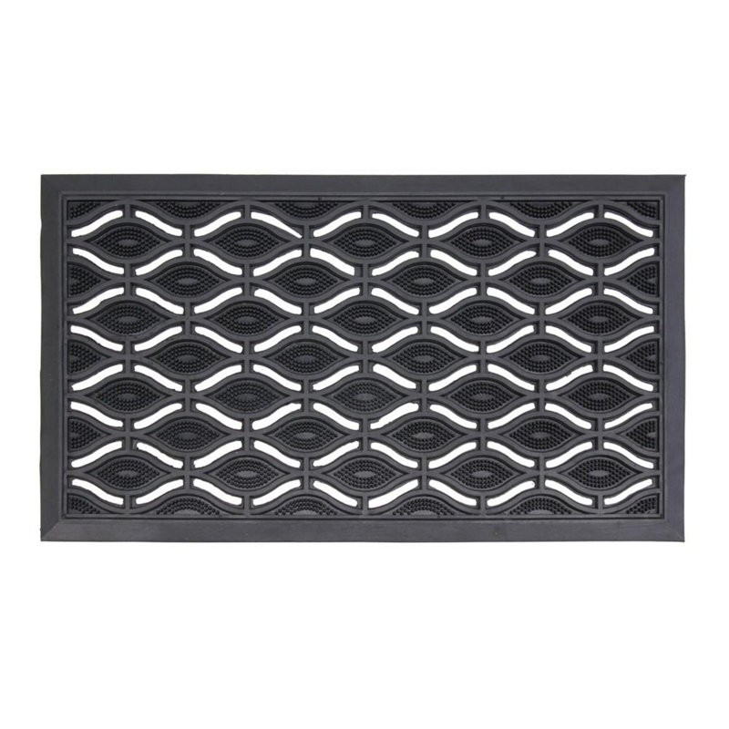 Elipses Rubber Door Mat Non-Slip Argyle Doormat