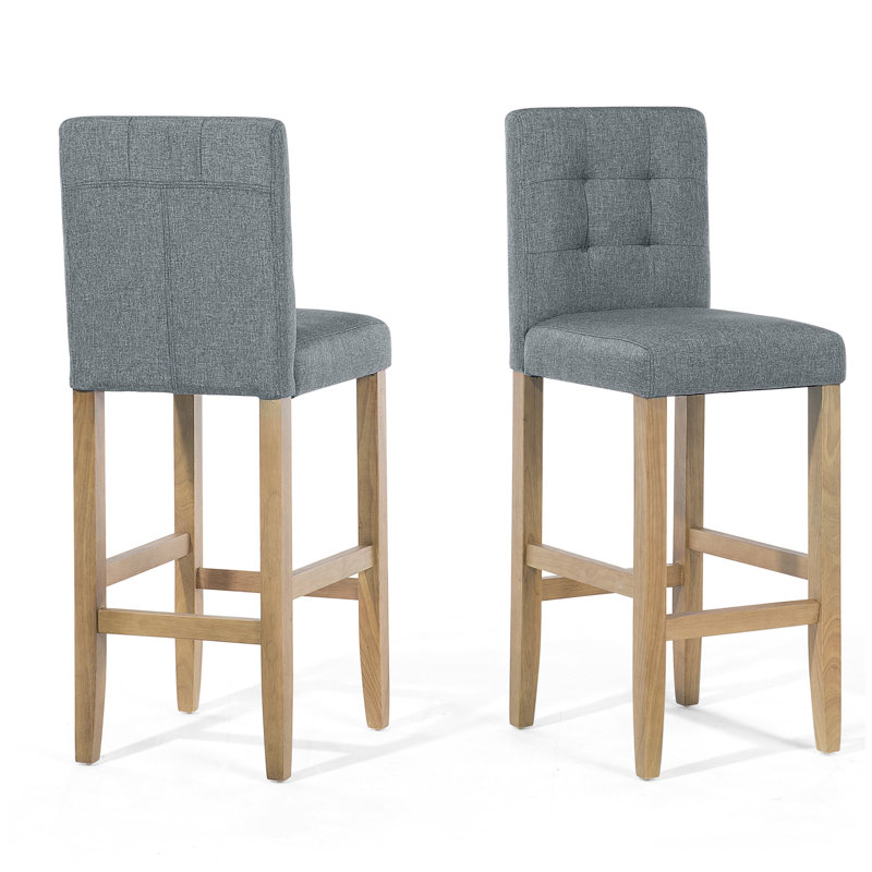 Jenifer Upholstered Bar Stool with Solid Wood Frame