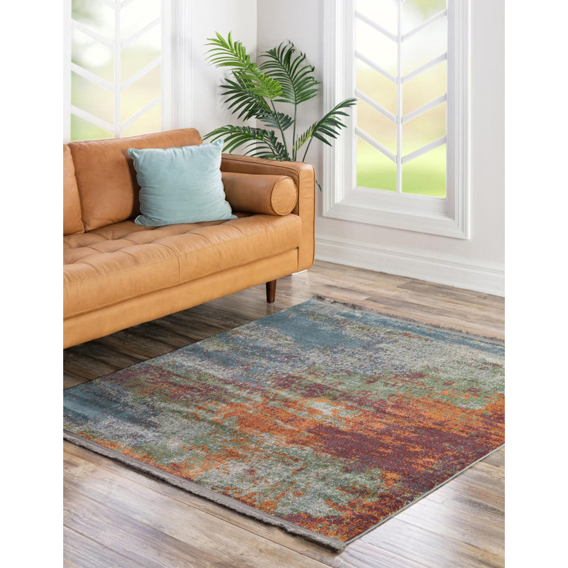 Haefner Abstract Indoor Rug, Square 8'2"