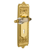 Egg & Dart Plate with Decorative Keyhole and Privacy (Bed & Bath) with Parlour Lever