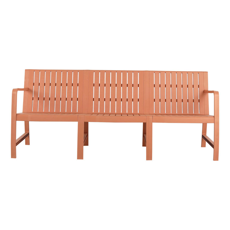 1-Piece Indoor/Outdoor Furniture 3-Seater Sofa Waterproof PP Material - Easy Assembly Patio Conversation Set, Apricot Brown