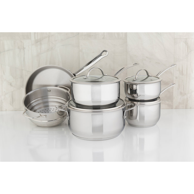 Batterie de cuisine en acier inoxydable 10 pièces Meyer, Acier inoxydable