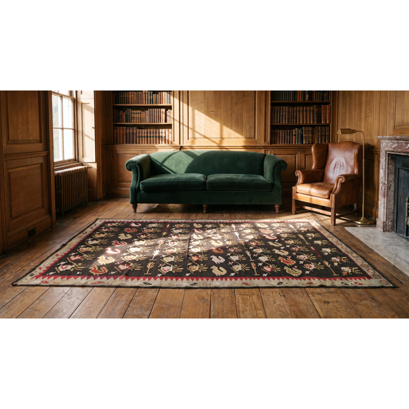 Tapis kilim antique à motif géométrique tribal