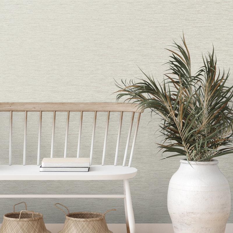 Miya Grasscloth Wallpaper, Beige
